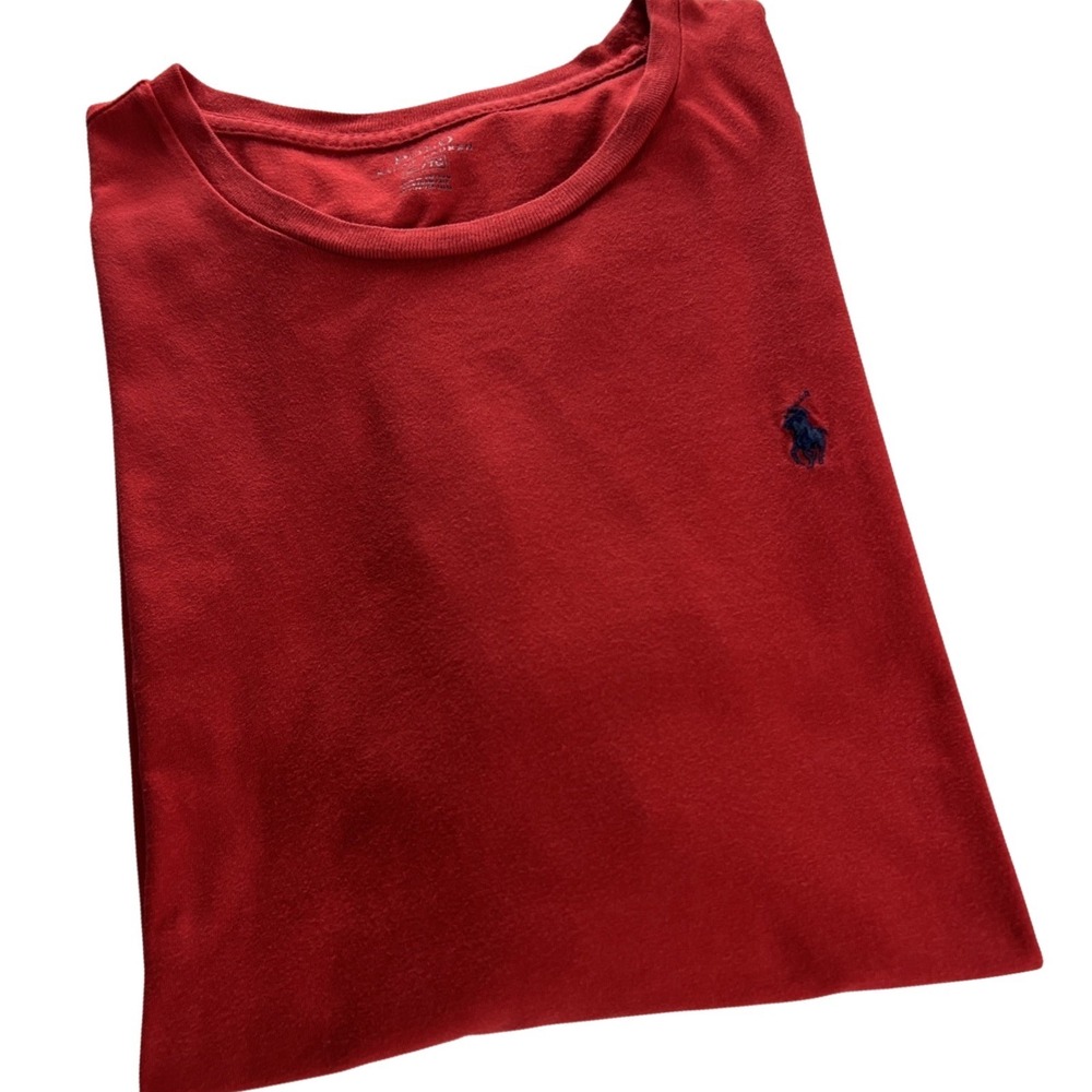 Polo Ralph Lauren T-Shirt Men XL Red Short Sleeve Pony Logo Crew Neck Casual G28